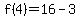 f%284%29=16-3