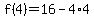 f%284%29=16-4%2A4
