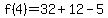 f%284%29=32%2B12-5