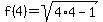 f%284%29+=+sqrt%284%2A4-1%29