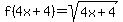 f%284x%2B4%29+=+sqrt%284x%2B4%29