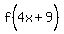 f%284x%2B9%5E%22%22%29