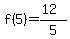 f%285%29=%2812%29%2F5