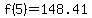 f%285%29=148.41