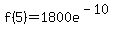 f%285%29=1800e%5E%28-10%29