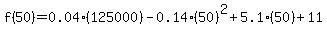 f%2850%29=0.04%28125000%29-0.14%2850%29%5E2%2B5.1%2850%29%2B11