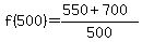 f%28500%29=%28550%2B700%29%2F500