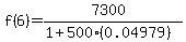 f%286%29=%287300%29%2F%281%2B500%280.04979%29%29