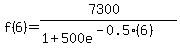 f%286%29=%287300%29%2F%281%2B500e%5E%28-0.5%286%29%29%29
