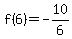f%286%29=-10%2F6