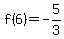 f%286%29=-5%2F3