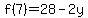 f%287%29+=+28+-+2y