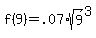 f%289%29+=+.07%2Asqrt%289%29%5E3