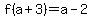 f%28a%2B3%29=a-2