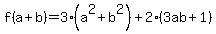 f%28a%2Bb%29=3%28a%5E2+%2B+b%5E2+%29+%2B+2%283ab+%2B+1%29