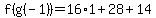 f%28g%28-1%29%29=+16%2A1%2B28%2B14+