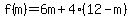 f%28m%29=6m%2B4%2812-m%29