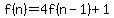 f%28n%29=4f%28n-1%29%2B1+