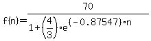 f%28n%29=70%2F%281%2B%284%2F3%29e%5E%28%28-0.87547%29n%29%29