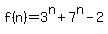 f%28n%29+=+3%5En%2B7%5En-2