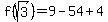f%28sqrt%283%29%29=9-54%2B4