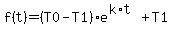 f%28t%29+=+%28T0+-+T1%29e%5E%28k%2At%29+%2B+T1