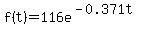 f%28t%29+=+116e%5E%28-0.371t%29