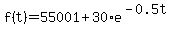 f%28t%29+=+55001%2B+30%2Ae%5E%28-0.5t%29