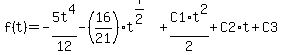 f%28t%29+=-5t%5E4%2F12-%2816%2F21%29t%5E%287%2F2%29%2BC1%2At%5E2%2F2%2BC2%2At%2BC3
