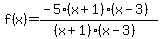 f%28x%29=%28-5%28x%2B1%29%28x-3%29%29%2F%28%28x%2B1%29%28x-3%29%29