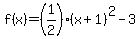 f%28x%29=%281%2F2%29%28x%2B1%29%5E2-3
