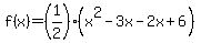 f%28x%29=%281%2F2%29%28x%5E2-3x-2x%2B6%29