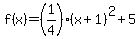 f%28x%29=%281%2F4%29%28x%2B1%29%5E2%2B5