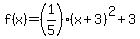 f%28x%29=%281%2F5%29%28x%2B3%29%5E2%2B3