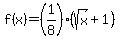 f%28x%29=%281%2F8%29%2A%28sqrt%28x%29%2B1%29