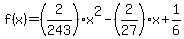 f%28x%29=%282%2F243%29x%5E2-%282%2F27%29x%2B1%2F6
