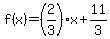 f%28x%29=%282%2F3%29x%2B11%2F3