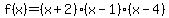 f%28x%29=%28x%2B2%29%28x-1%29%28x-4%29