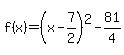 f%28x%29=%28x-7%2F2%29%5E2-81%2F4