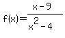 f%28x%29=%28x-9%29%2F%28x%5E2-4%29