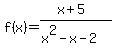 f%28x%29=+%28x%2B5%29%2F%28x%5E2-x-2%29