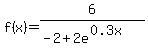 f%28x%29=+6%2F%28-2%2B2e%5E%280.3x%29%29