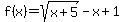f%28x%29=+sqrt%28x%2B5%29-x%2B1
