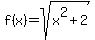 f%28x%29=+sqrt%28x%5E2%2B2%29