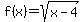 f%28x%29=+sqrt%28x+-+4%29