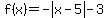 f%28x%29=-+abs%28x-5%29+-3