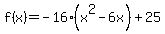 f%28x%29=-16%28x%5E2-6x%29%2B25