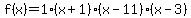 f%28x%29=1%28x%2B1%29%28x-11%29%28x-3%29