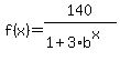 f%28x%29=140%2F%281%2B3%2Ab%5Ex%29