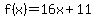 f%28x%29=16x%2B11